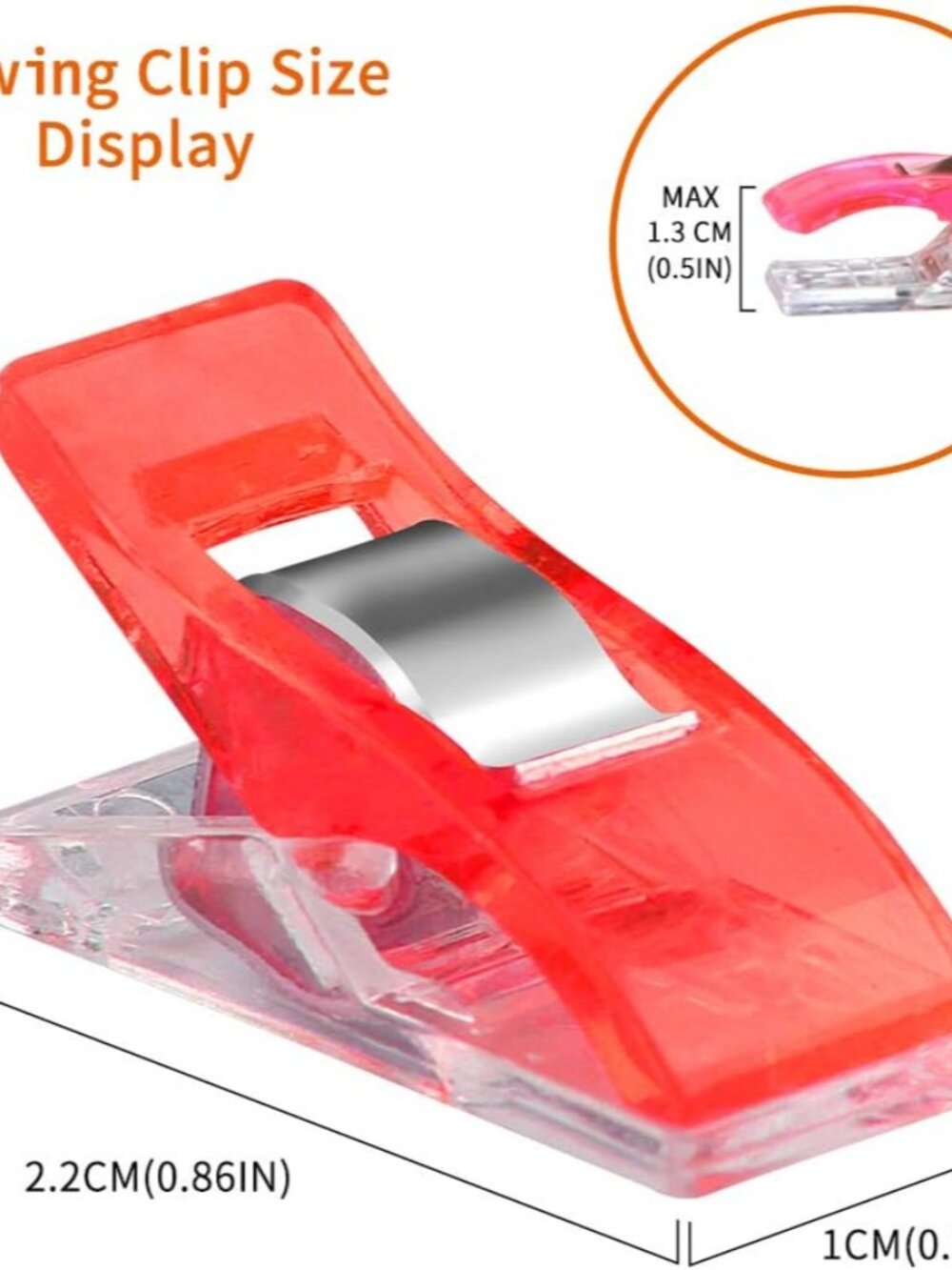 Sewing Clips with Tin Box, 100 Pcs Assorted Color Craft Clips for Fabric and Qui - Picture 2 of 6